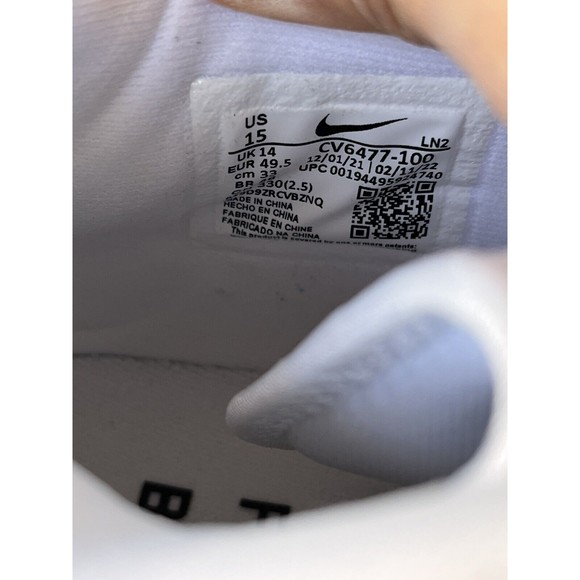 Nike Alpha Menace Pro 2 Low White/Black Football Cleats Men’s Size 15 CV6477-100 - Picture 11 of 11